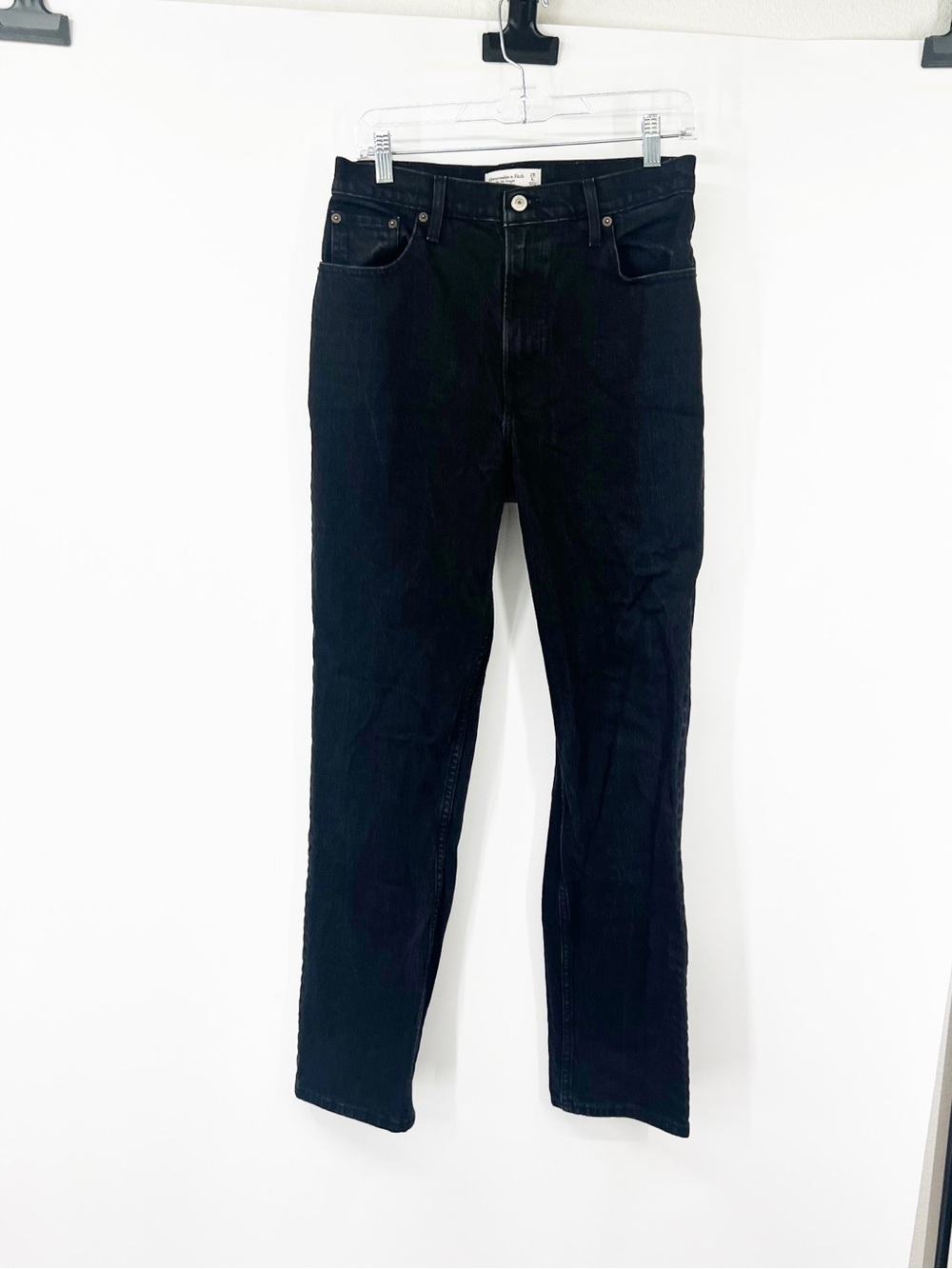 Abercrombie & Fitch The ‘90s Straight Jeans Ultra High Rise Black LONG